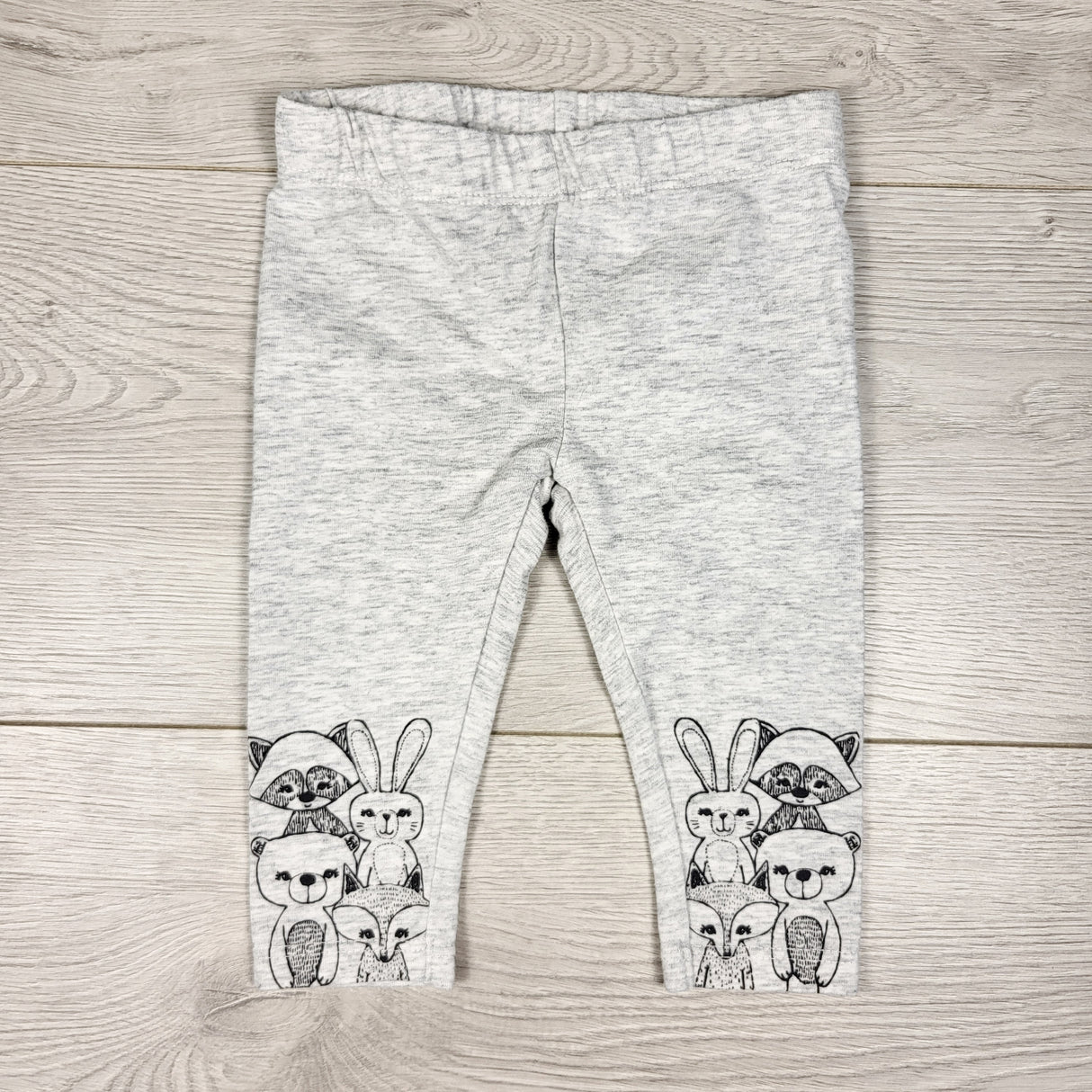 George grey leggings with woodland animals. Size 3-6 months