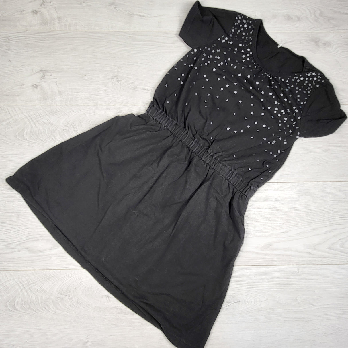 Peekaboo Beans black dress with stars. Size 8
