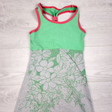 Peekaboo Beans grey and green floral print racerback maxi dress. Approx size 7/8