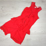 Deux Par Deux dark pink sleeveless ruffle dress. Size 10