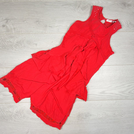 Deux Par Deux dark pink sleeveless ruffle dress. Size 10