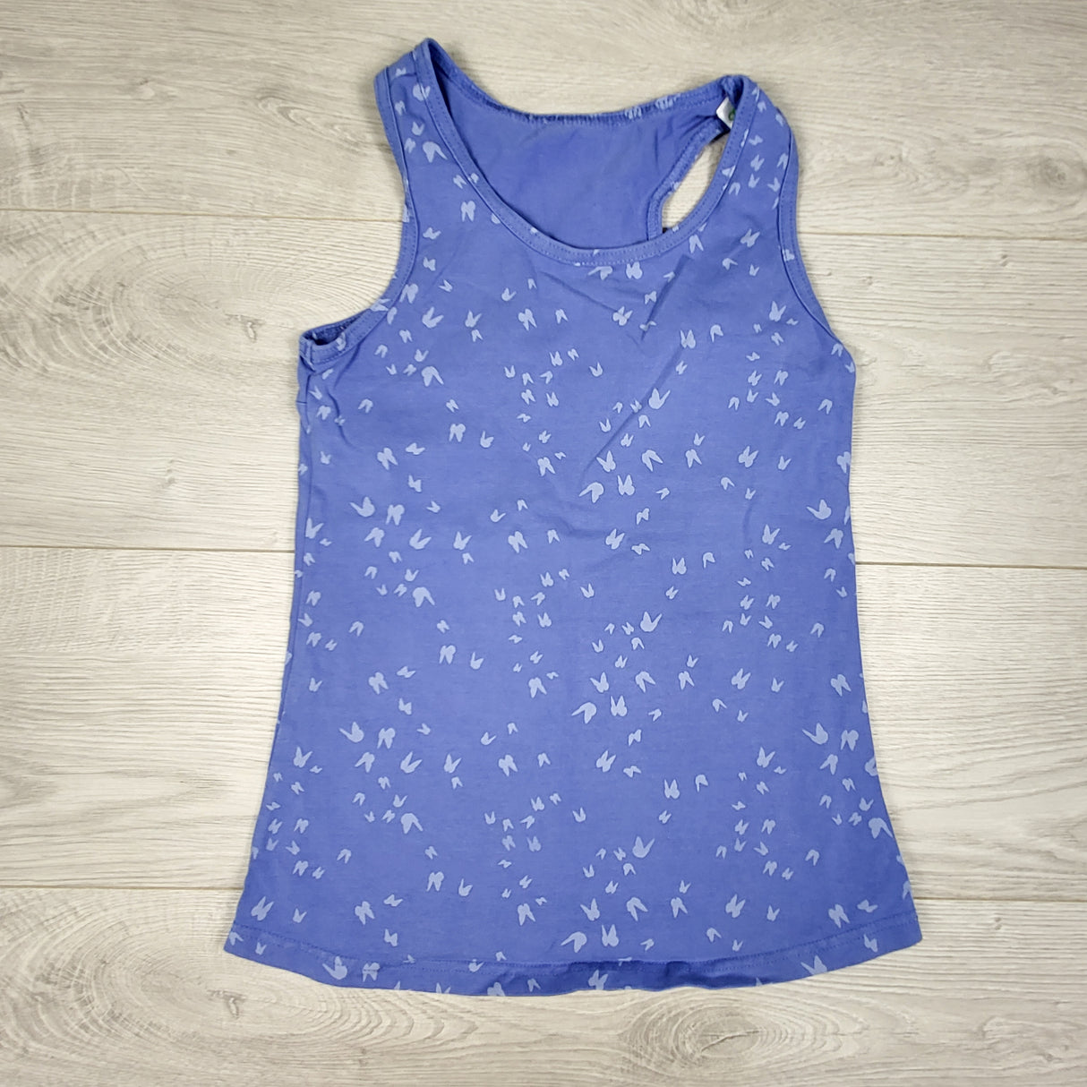 Peekaboo Beans purple-blue tank top with butterflies. Size 8