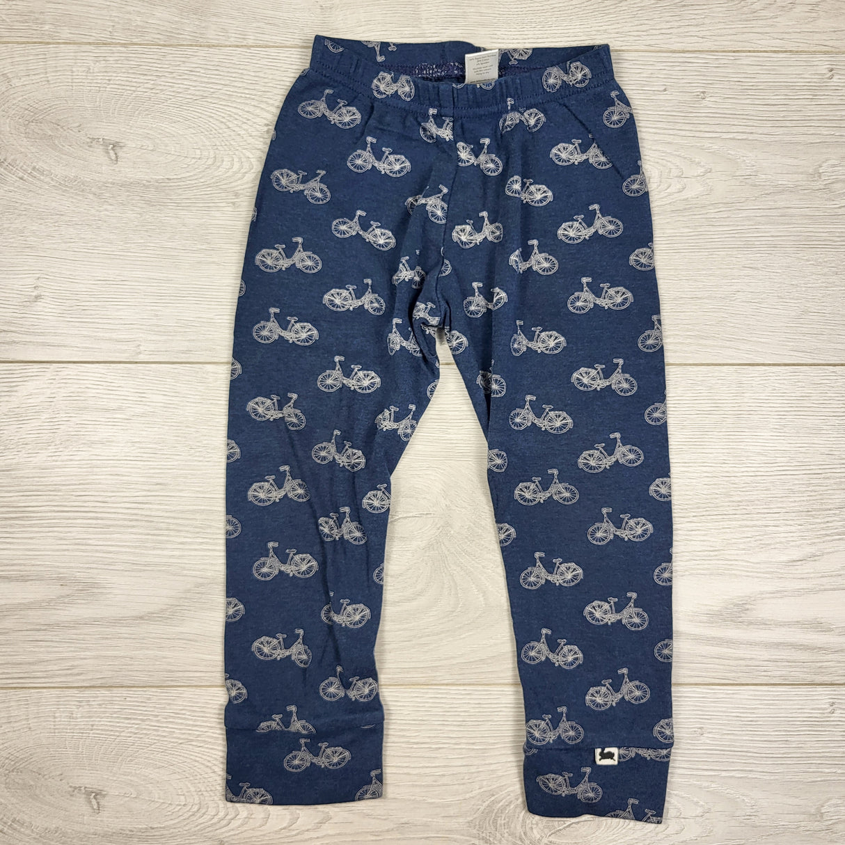 Little and Lively blue bamboo motorcycle leggings. Size 2T