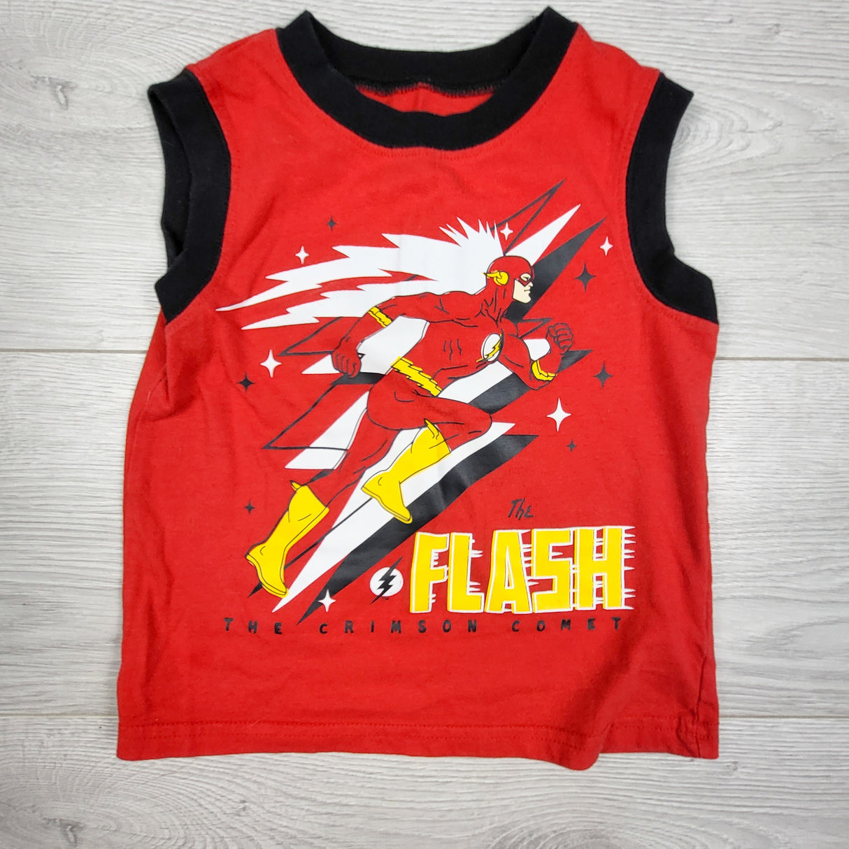 Red tank top with The Flash. Size 3/4T