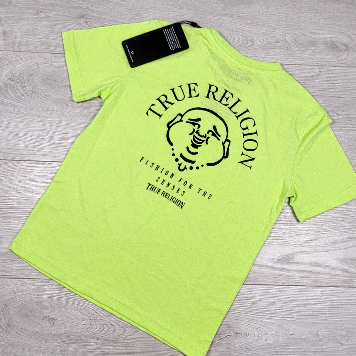 NEW - True Religion neon green t-shirt. Size 6