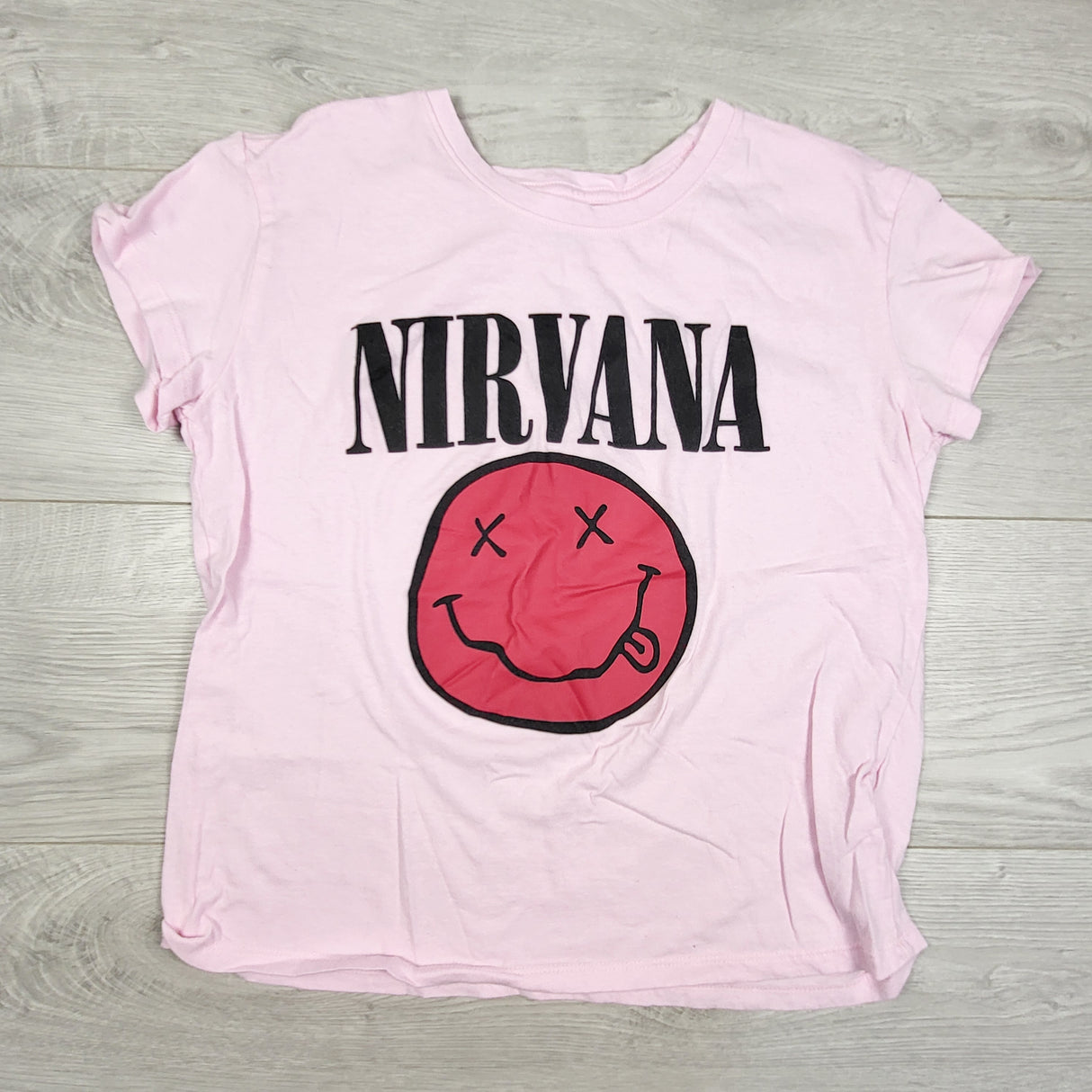 Old Navy pink Nirvana t-shirt. Size 14/16