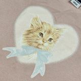 NEW - Old Navy pink cropped sweatshirt with cat (raw edge hem.) Size 14/16