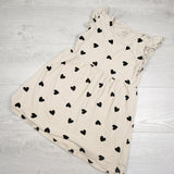 H and M beige dress with hearts. Size 8-10 Years - AS IS