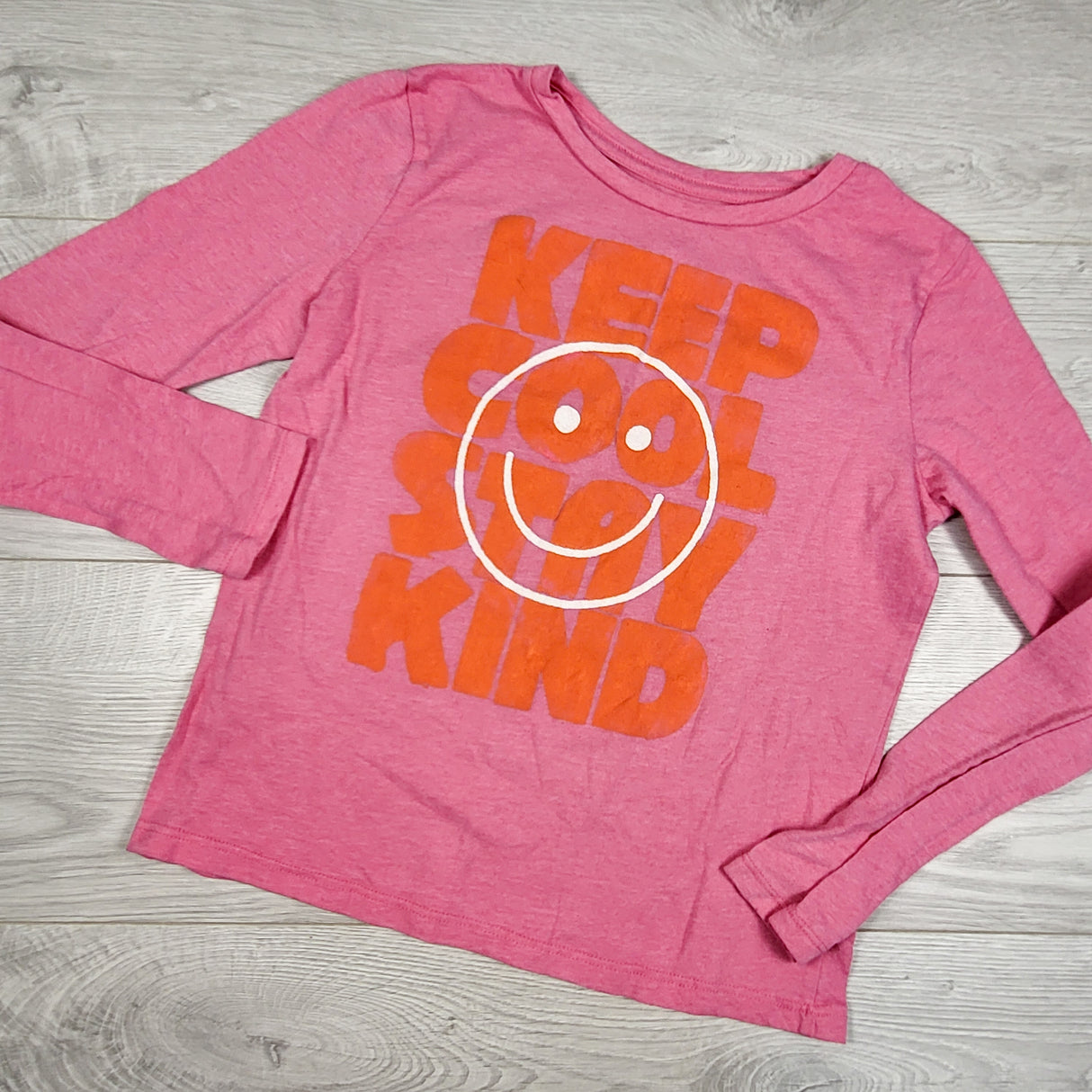 Old Navy pink "Keep Cool Stay Kind" long sleeved top. Size 10/12
