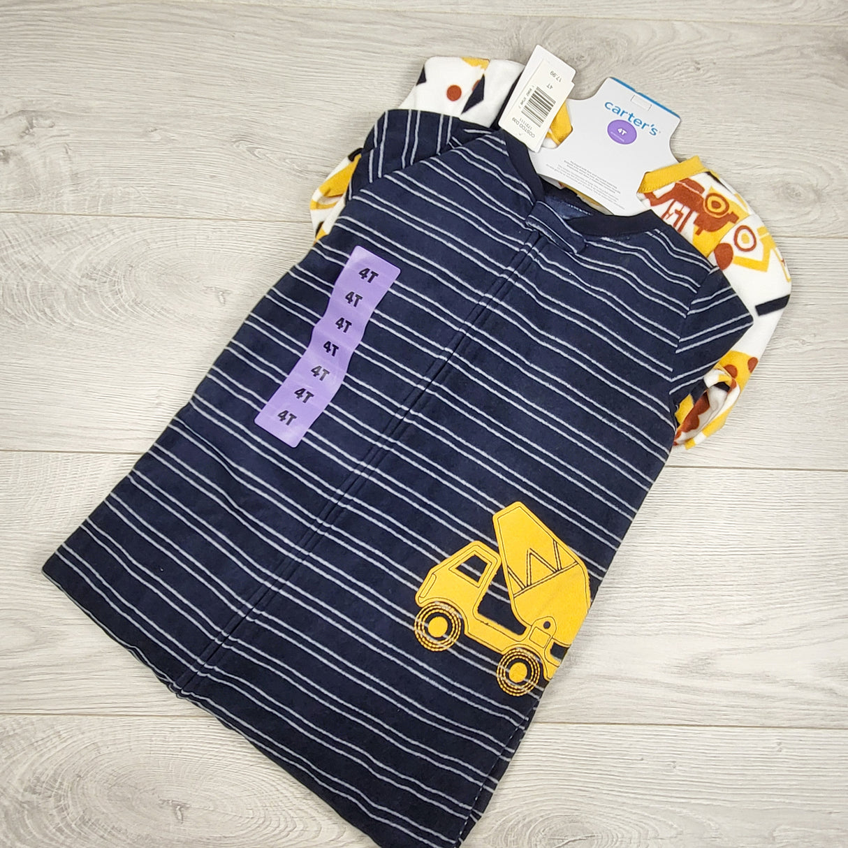 NEW - Carters 2pc zippered fleece sleepers (construction.) Size 4T