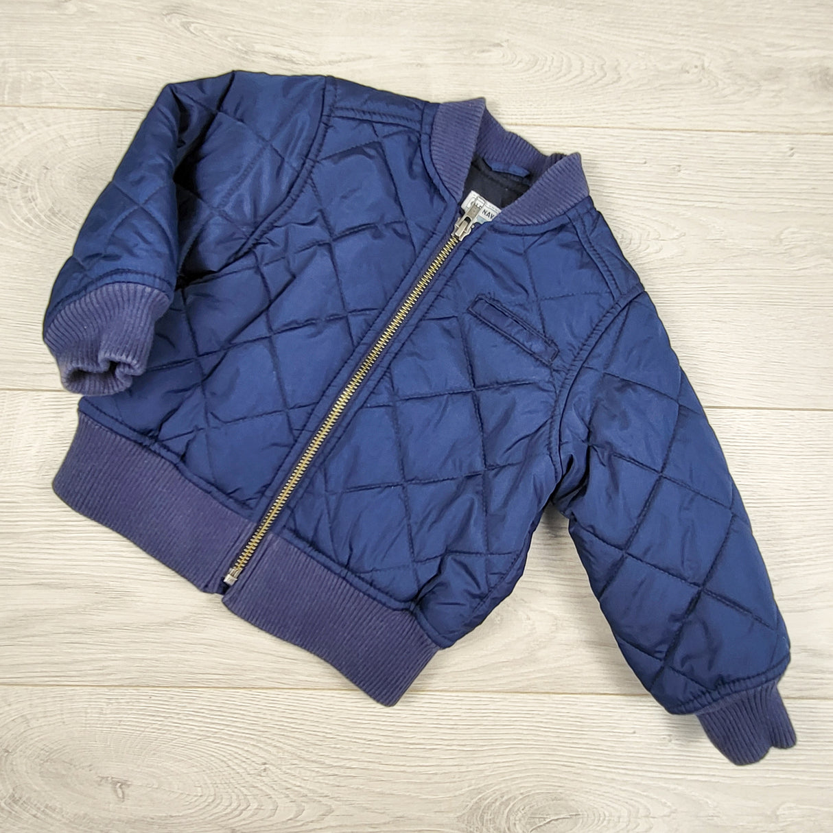 Old Navy navy quilted bomber jacket. Size 12-18 months