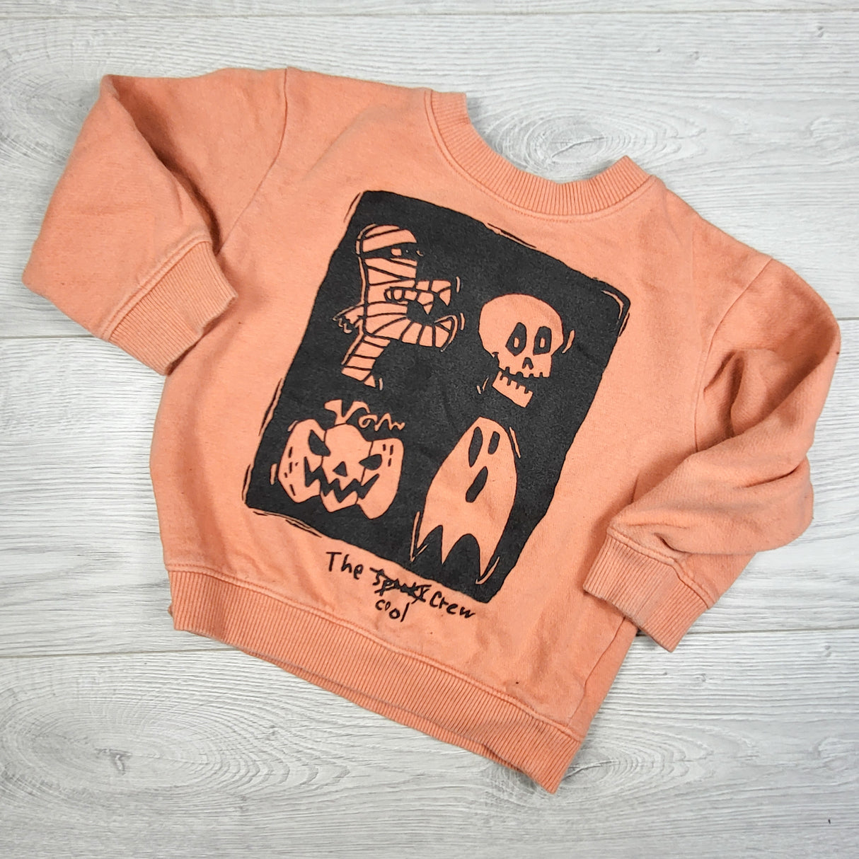 H and M orange Halloween sweatshirt. Size 18-24 months