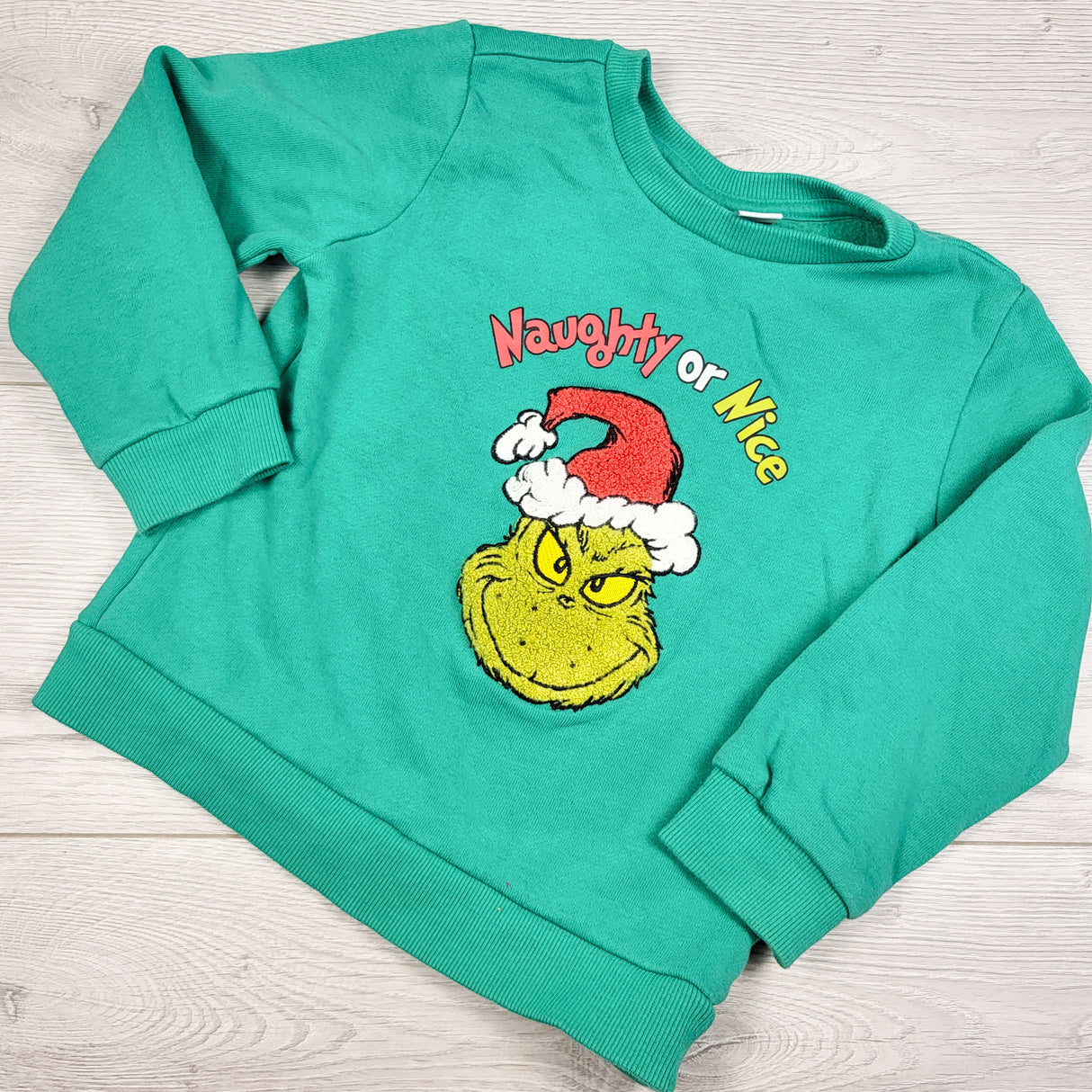 Joe Fresh green Grinch sweatshirt. Size 4T