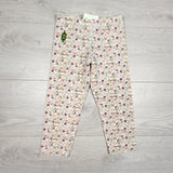Peekaboo Beans white floral print leggings. Size 5T