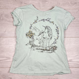 Gap mint t-shirt with unicorns. Size medium (8) - AS IS
