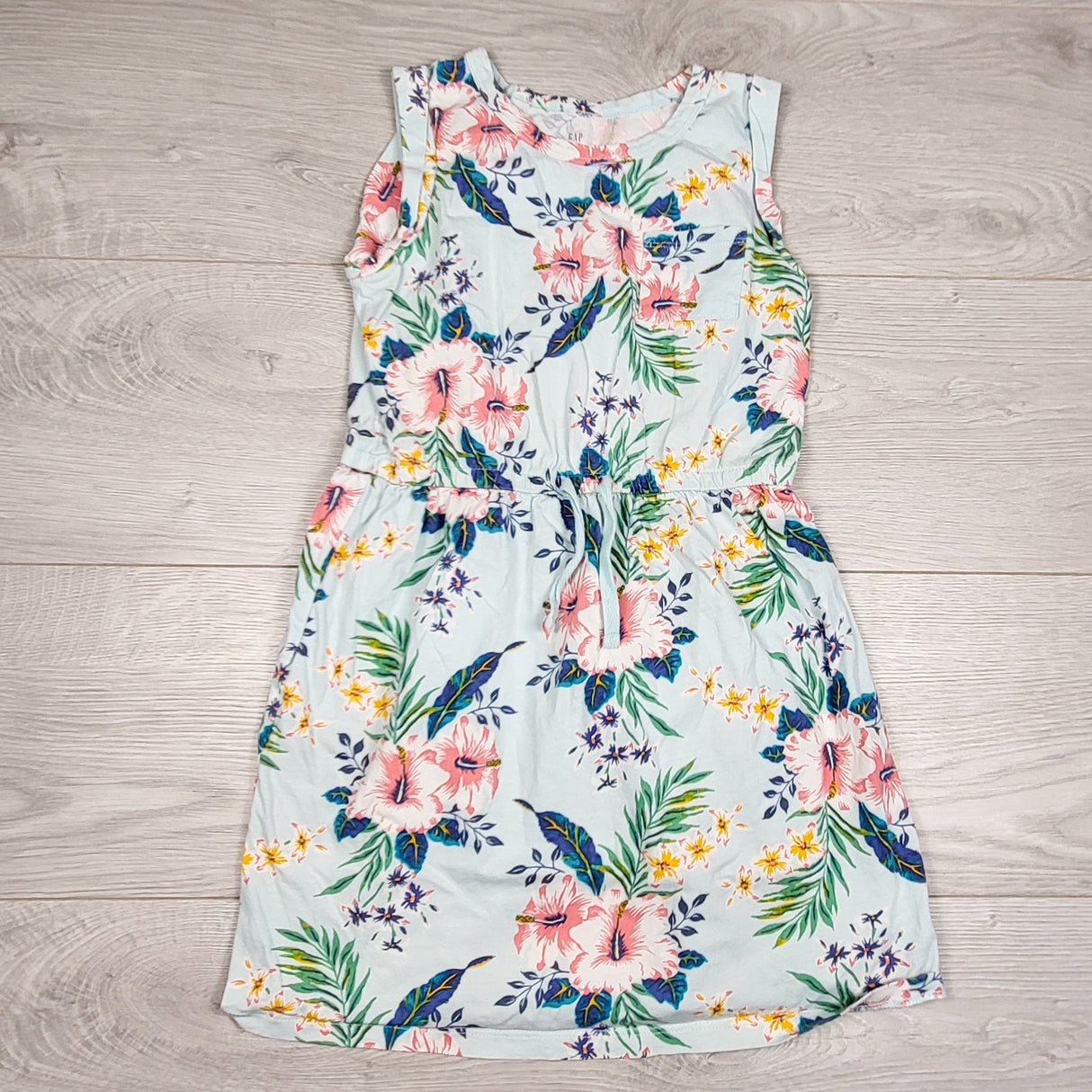 Gap blue floral print sleeveless dress. Size medium (8)
