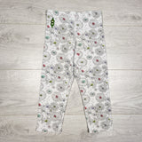 Peekaboo Beans grey leggings with wishing flowers. Size 6