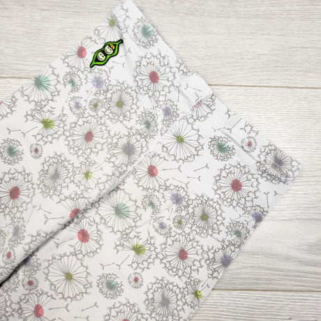 Peekaboo Beans grey leggings with wishing flowers. Size 6