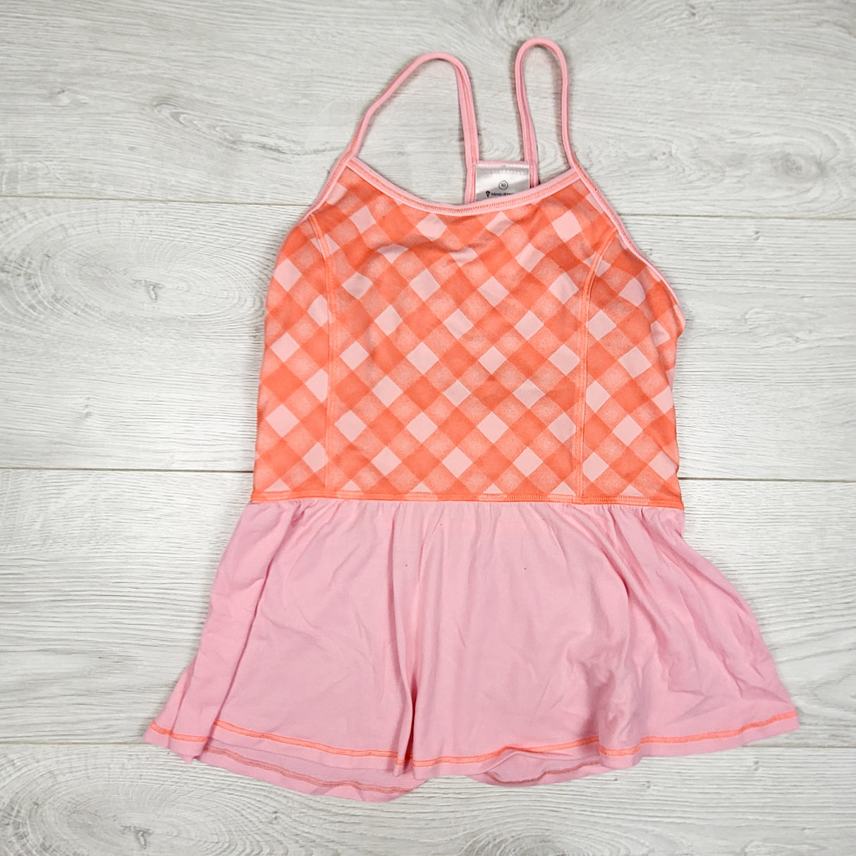 Ivivva (Lululemon) pink and coral peplum style tank top. Size 10