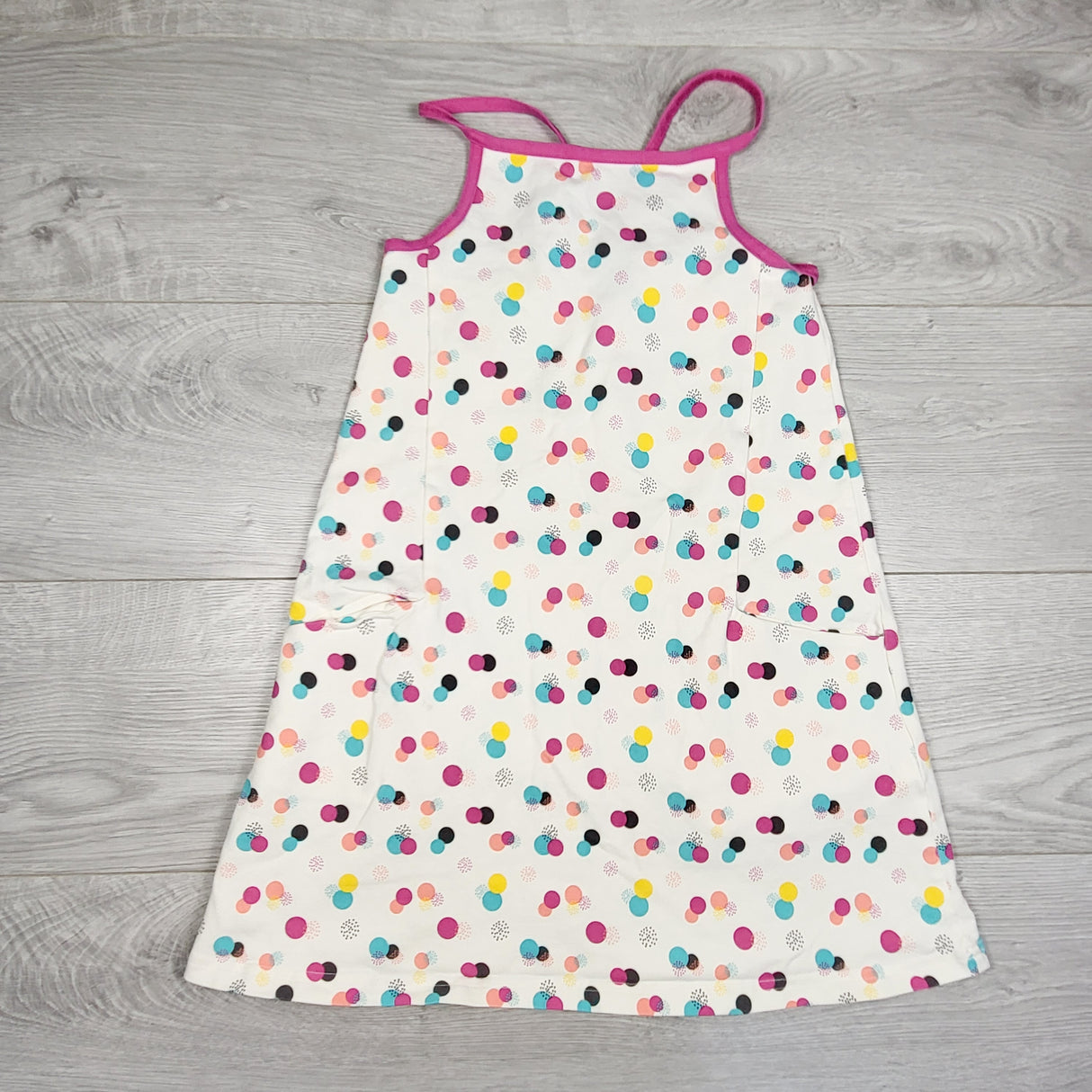 Peekaboo Beans white polka dot sleeveless dress. Size 7 - AS IS