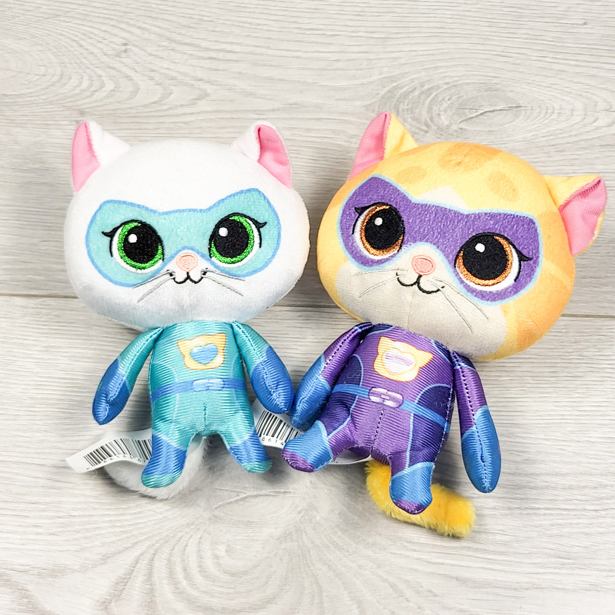 Pair of Super Kitties plush dolls