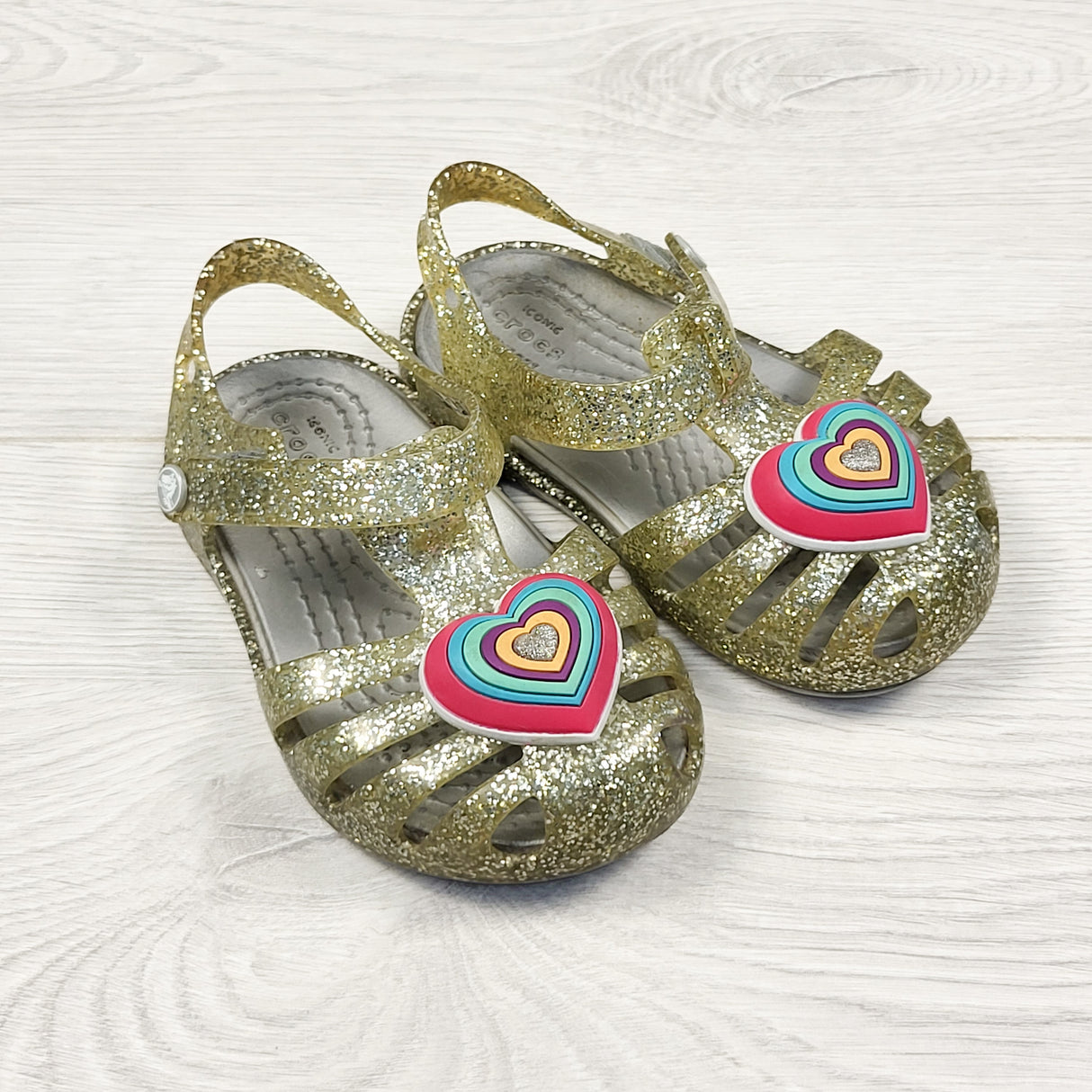 Crocs glitter Fisherman sandals. Size like an infant size 3