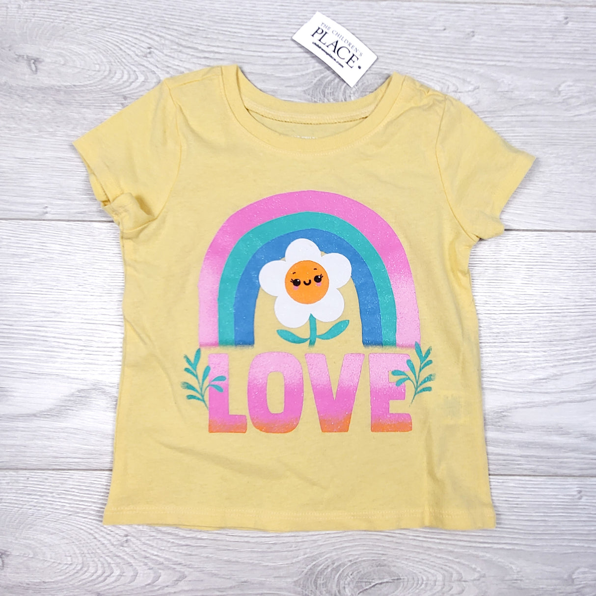 NEW - Children's Place yellow "Love" t-shirt. Size 2T