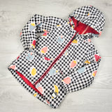 Souris Mini Gingham Softshell Raincoat with Fruit. Size 3T - AS IS