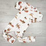 Snuggle Hunny white holiday themed sleeper. Size 2T