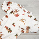 Snuggle Hunny white holiday themed sleeper. Size 2T