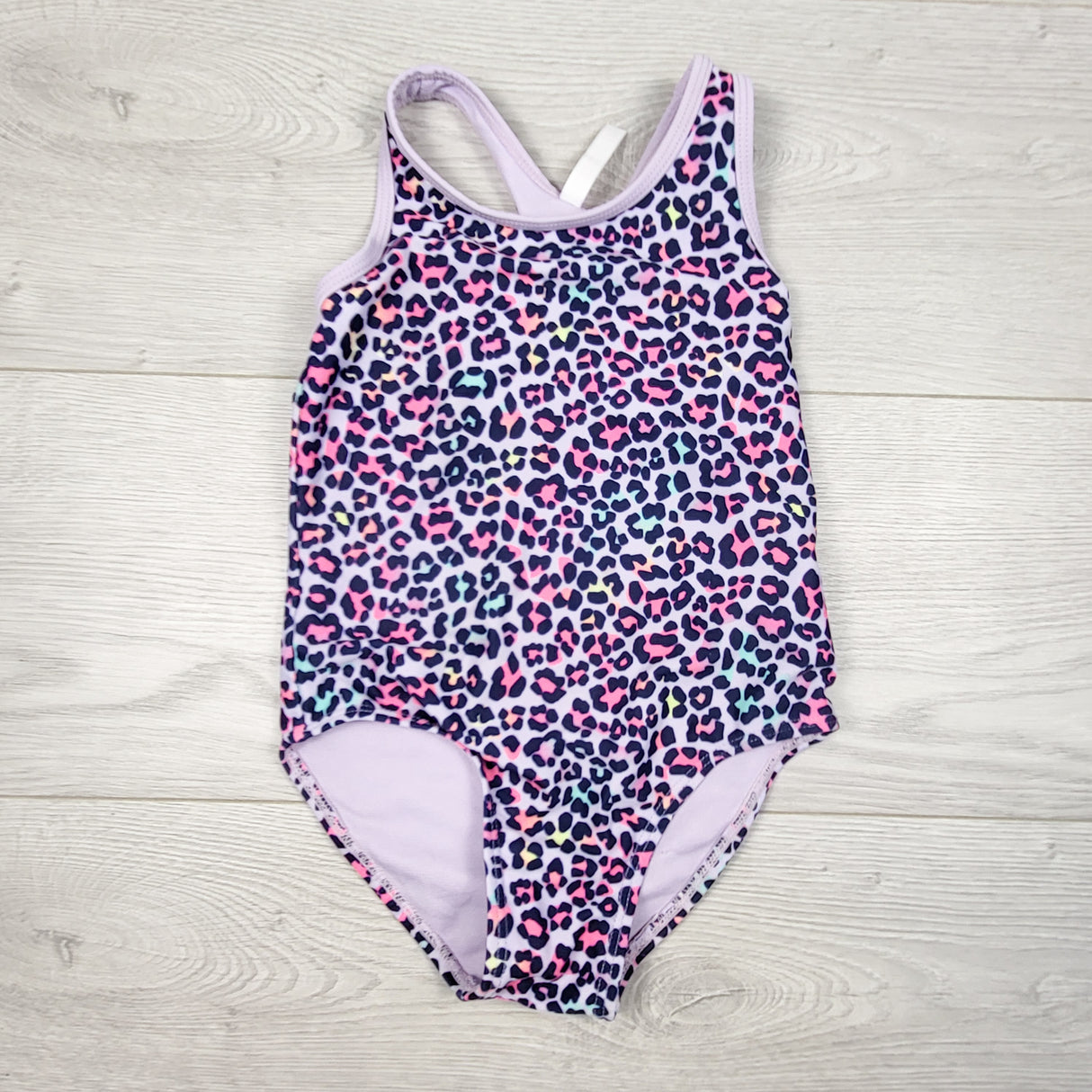 Joe purple leopard print one piece swimsuit. Size 3T