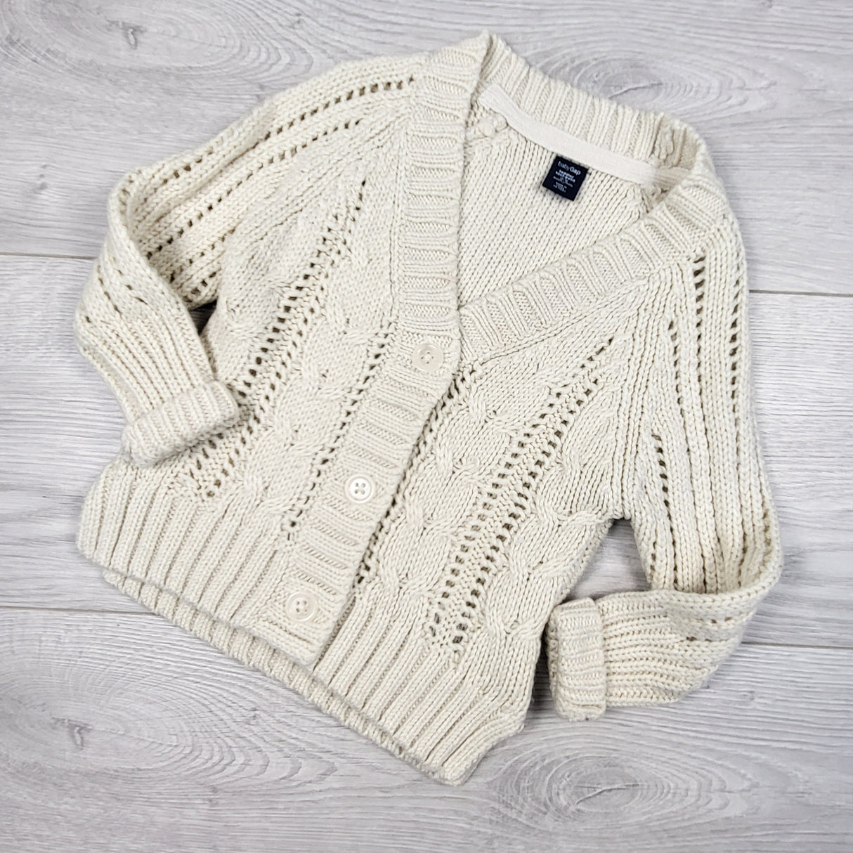 Gap oatmeal coloured caardigan sweater. Size 12-18 months
