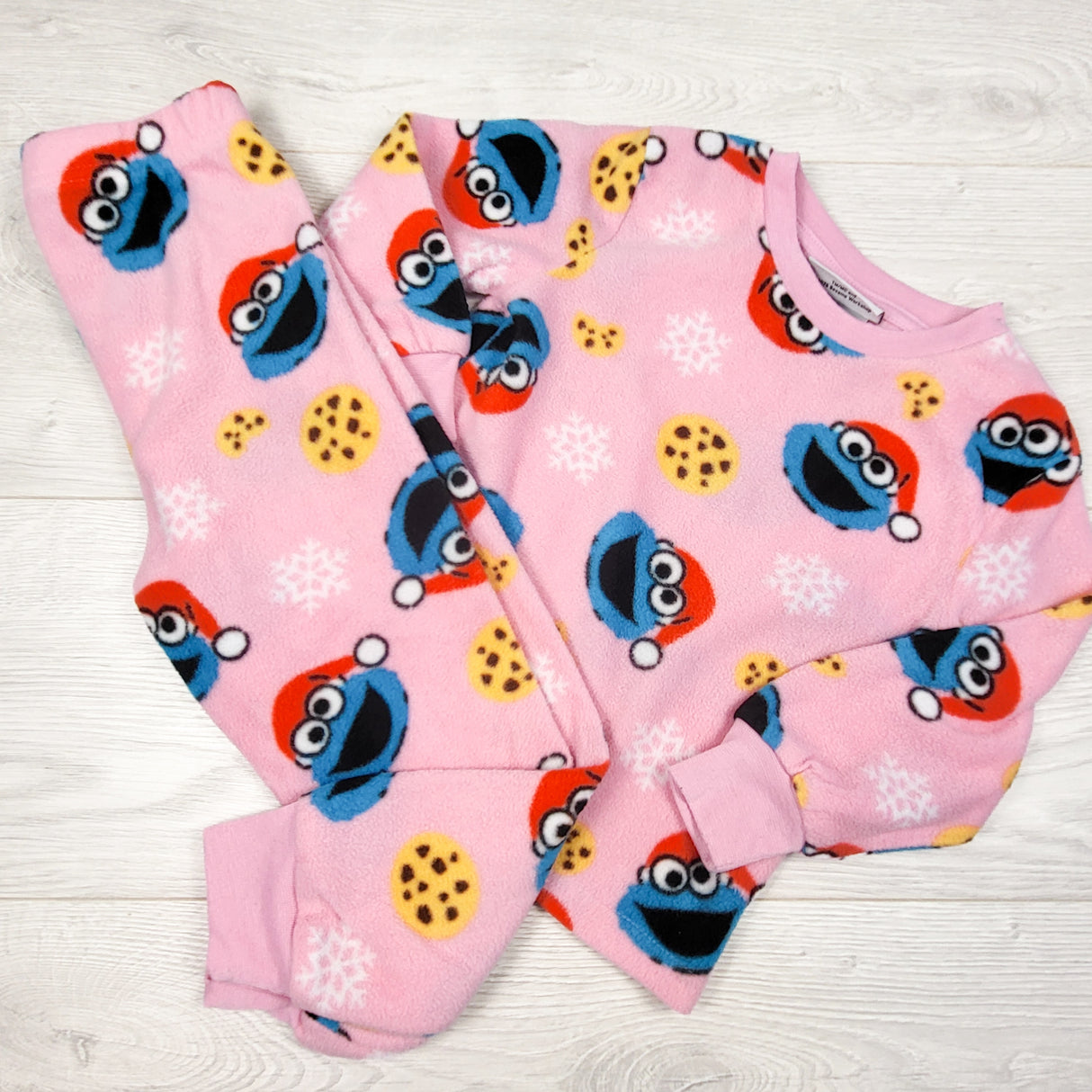 Sesame Street pink fleece 2pc Cookie Monster PJs. Size 3T