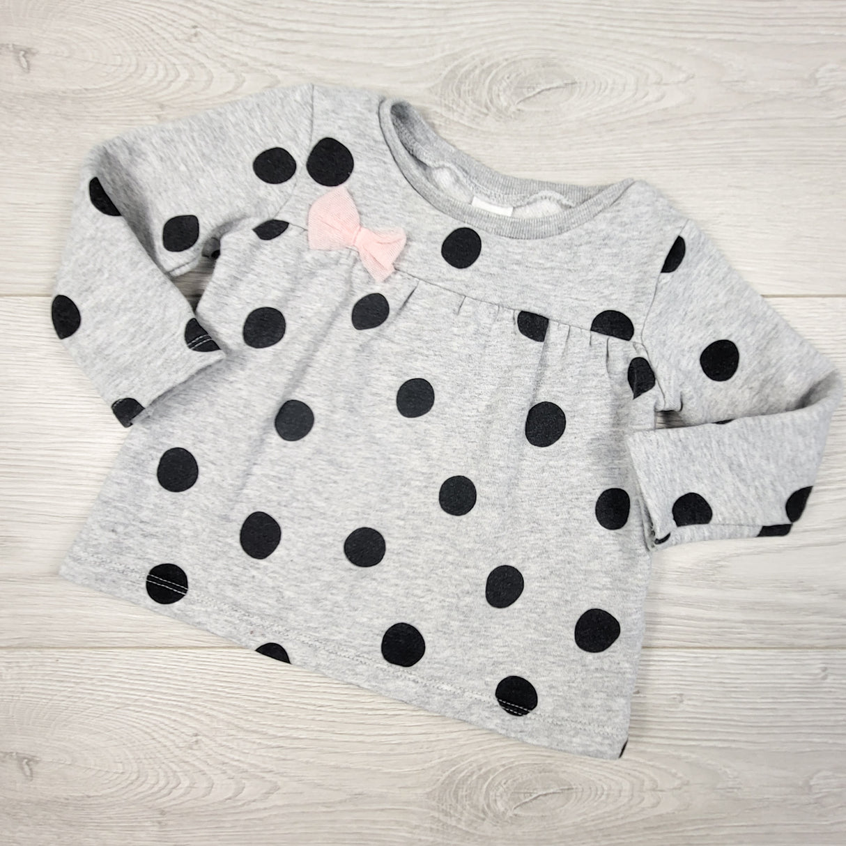 Carters grey polka dot sweatshirt. Size 18 months
