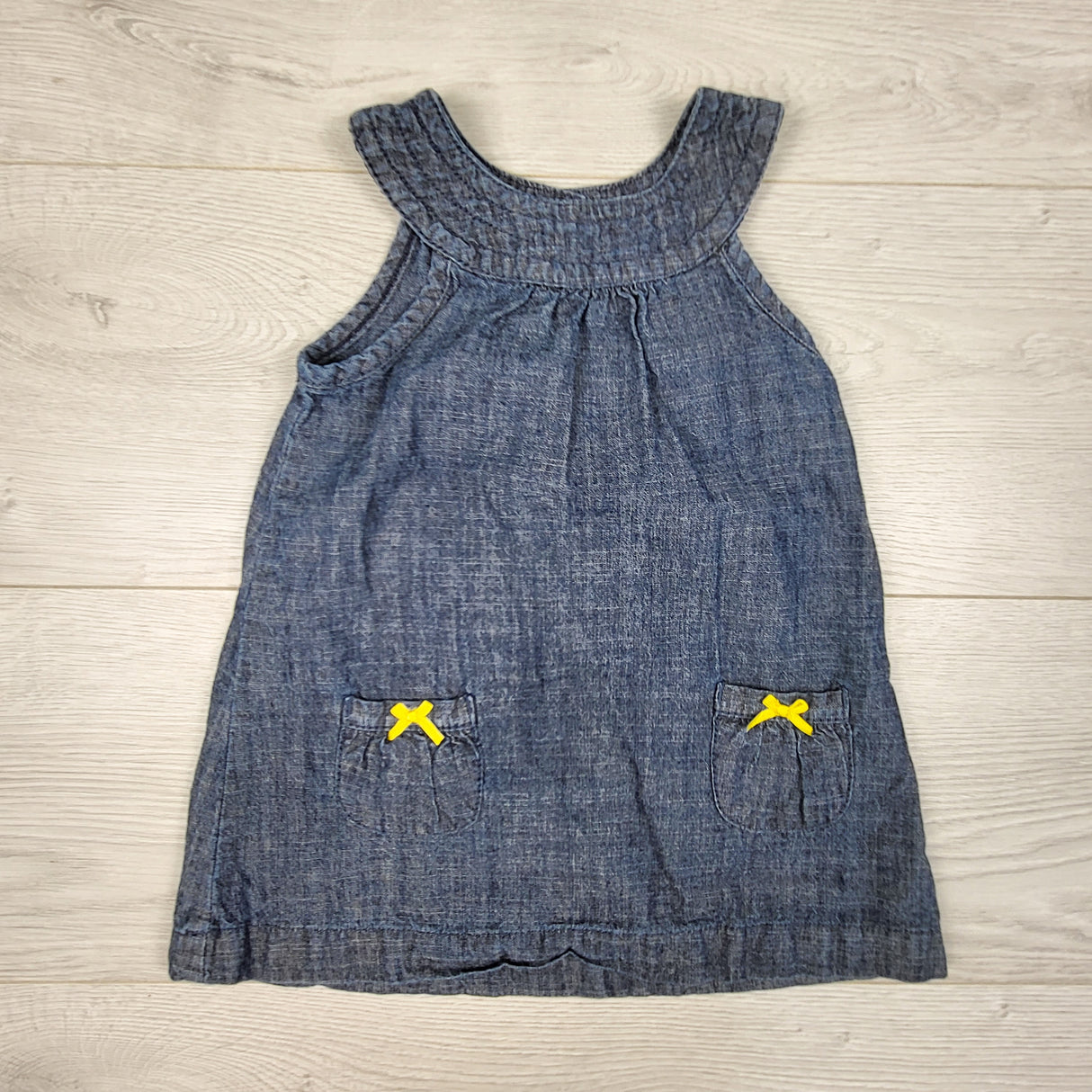 Carters chambray denim look sleeveless dress. Size 12 months