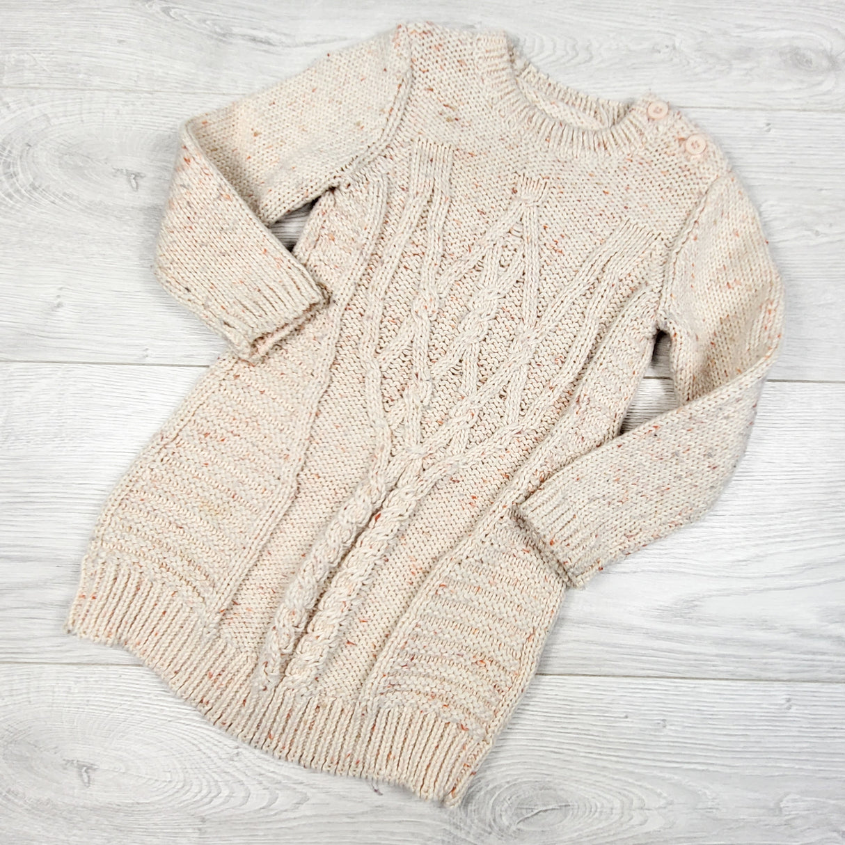 Joe pale peachy-pink sweater dress with speckles. Size 18-24 months
