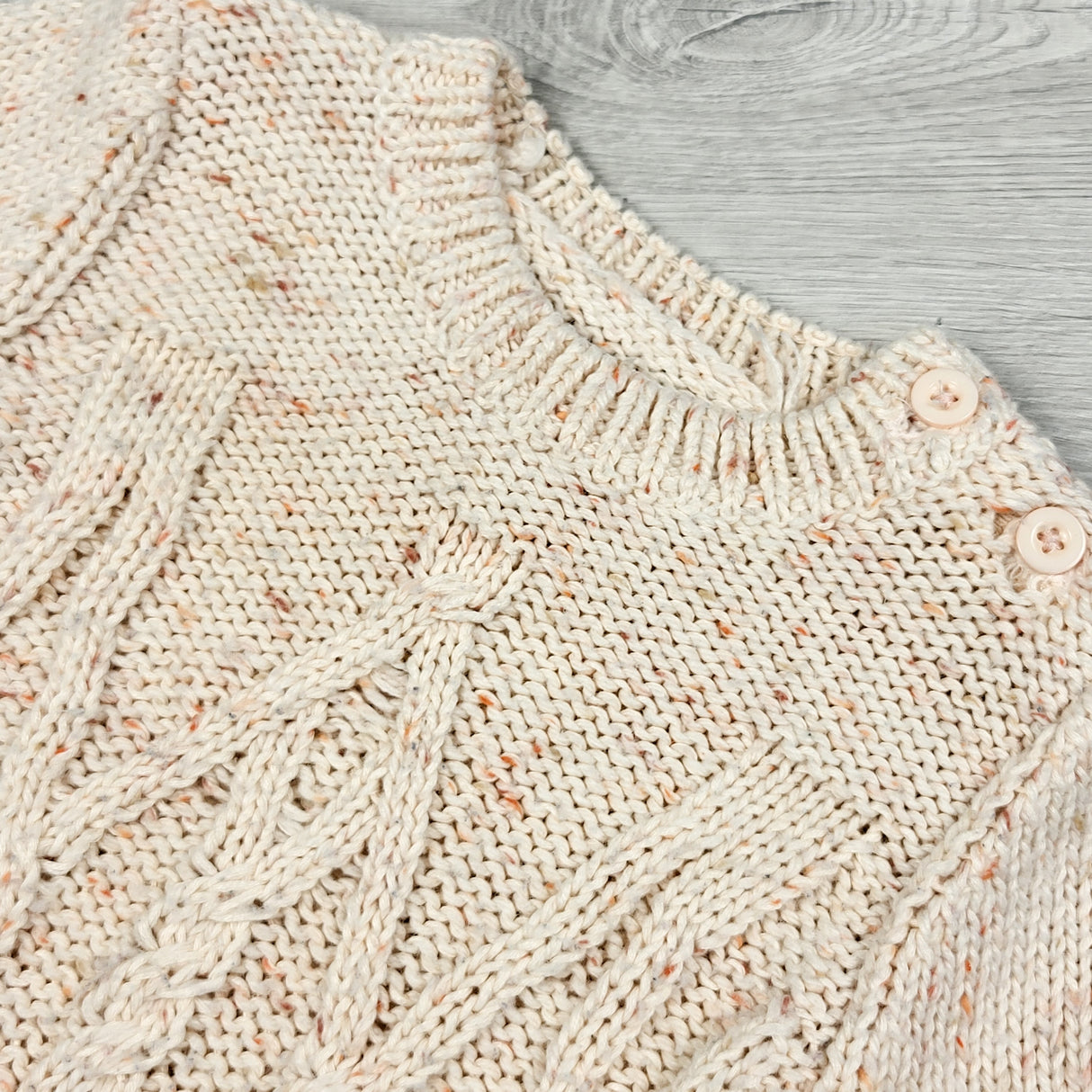 Joe pale peachy-pink sweater dress with speckles. Size 18-24 months
