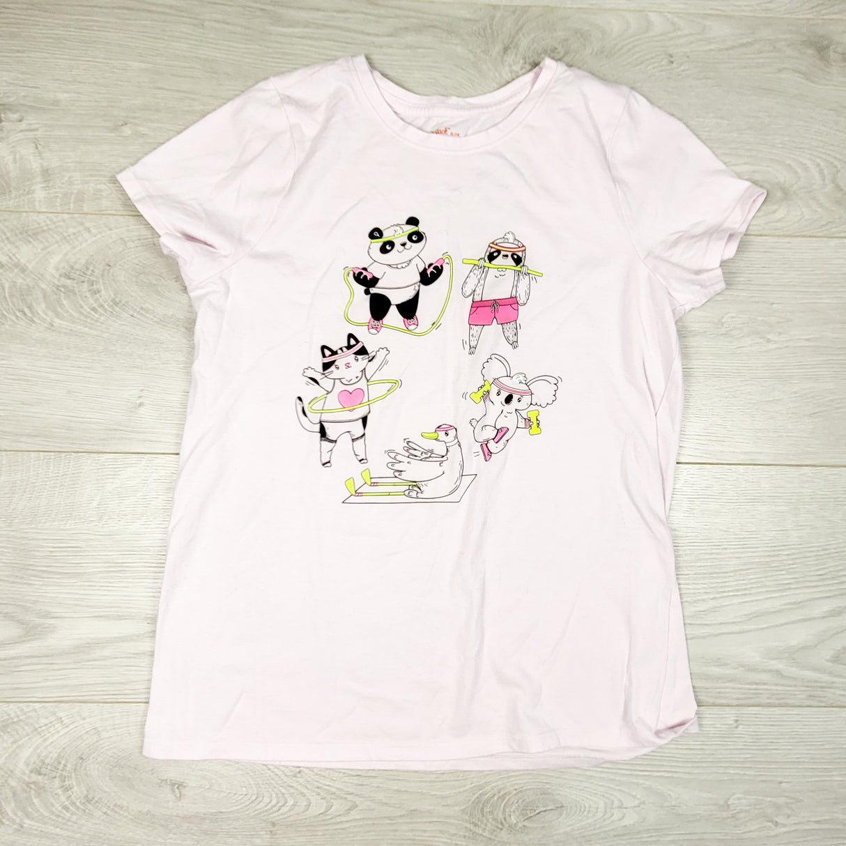 Cat and Jack pink t-shirt with athletic animals. Size 14