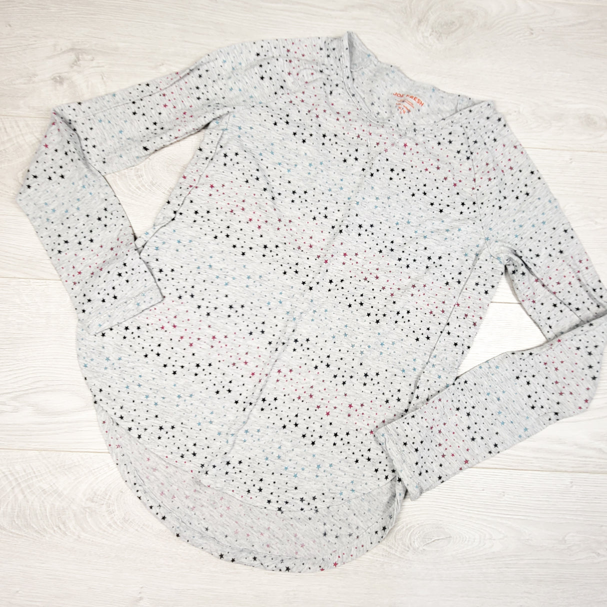 Joe grey long sleeve top with stars. Size 14