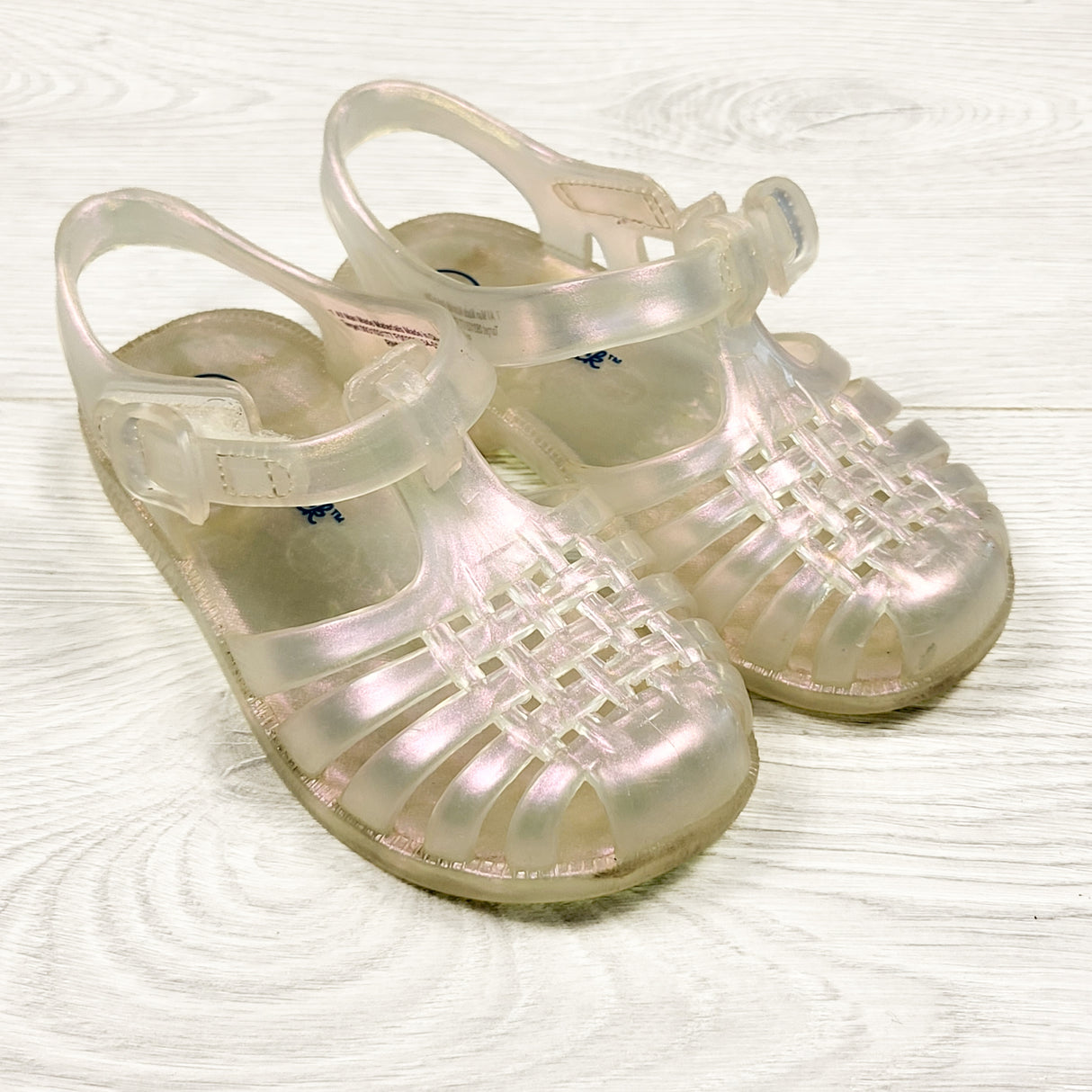 Cat and Jack iridescent jelly sandals. Size 7
