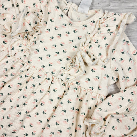 H and M floral print muslin cotton ruffle dress. Size 18-24 months