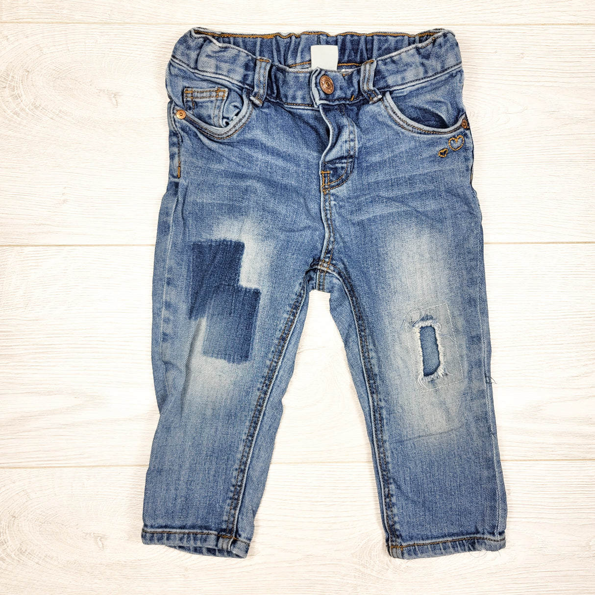 H and M distressed jeans. Size 12-18 months