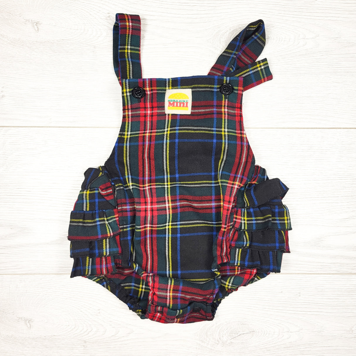 Harajuka Mini plaid ruffle bum romper. Size 18 months