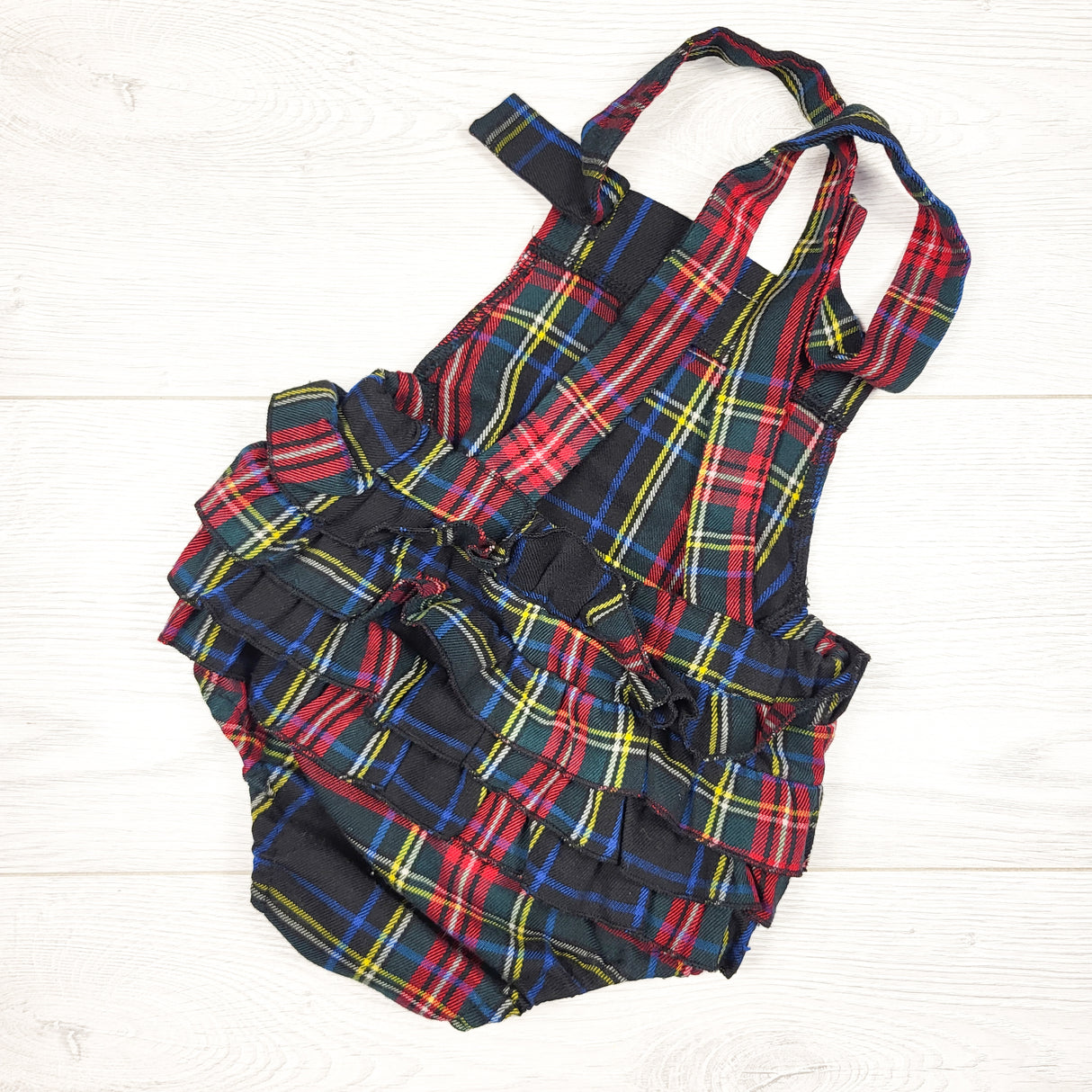Harajuka Mini plaid ruffle bum romper. Size 18 months