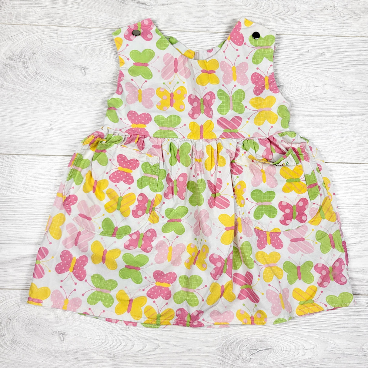 Sew Cute Creations handmade butterfly print dress. Approx 24 months
