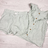 H and M green gingham 2pc set. Size 18-24 months - AS IS