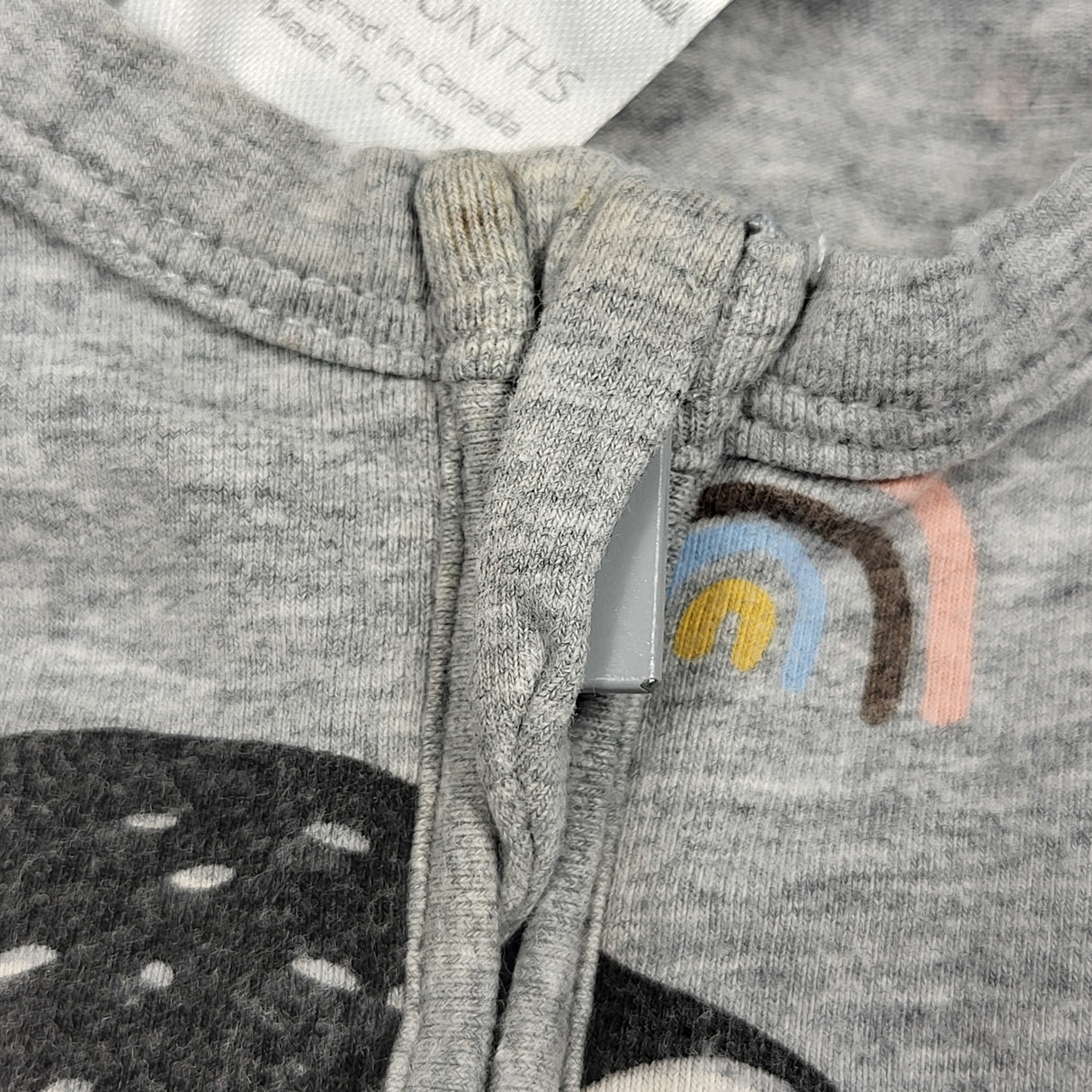 Good Luck Pajamas grey sloth print sleeper. Size 6-12 months - AS IS