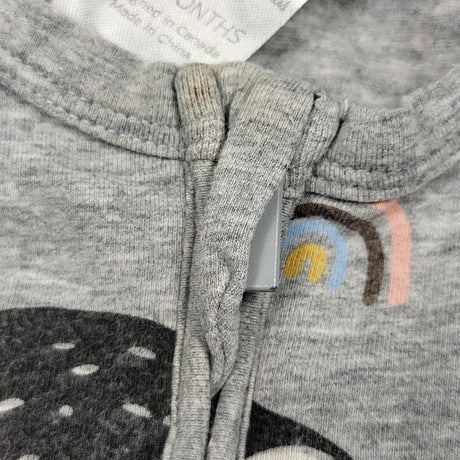 Good Luck Pajamas grey sloth print sleeper. Size 6-12 months - AS IS