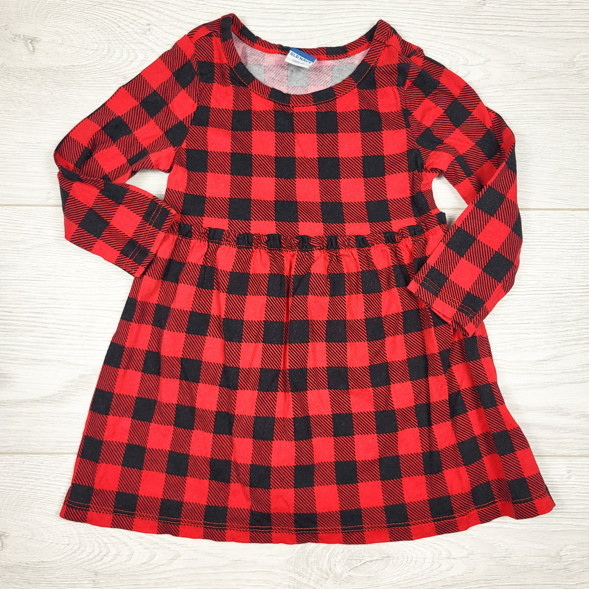 Old Navy red buffalo plaid dress. Size 6-12 months