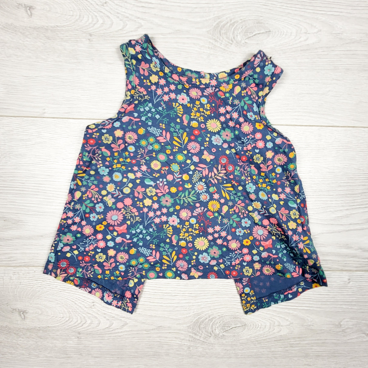 Gap blue floral print split back top. Size 12-18 months